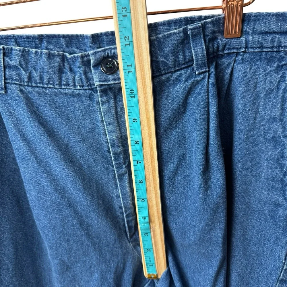 Vintage Farah Pleated Denim Trousers Mens‎ 38/29 Blue Garment Washed 90s Jeans